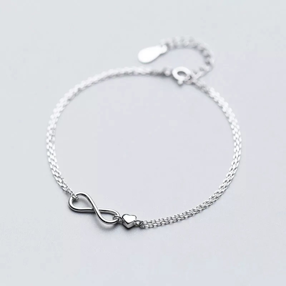 Sterling Silver Infinity Heart Bracelet 🌺